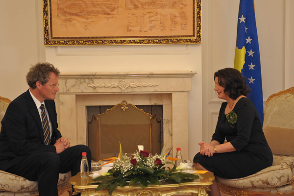 Head of EULEX Bernd Borchardt meets the President of Kosovo